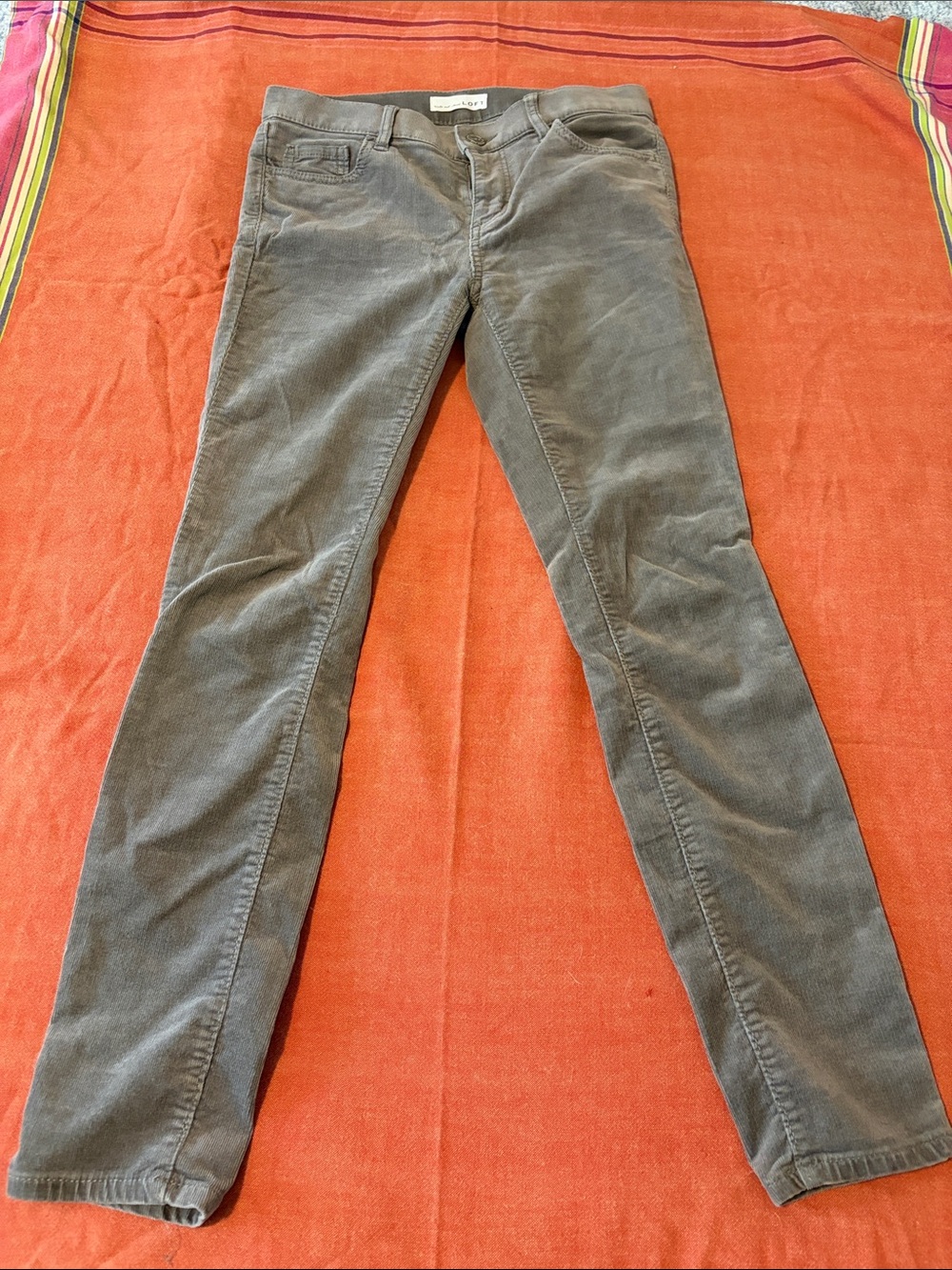 LOFT Gray Skinny Corduroy Jeans